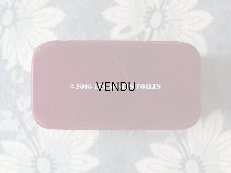 画像4: 19世紀末 アンティーク ジュエリーボックス ボルドー色 シルクサテン地