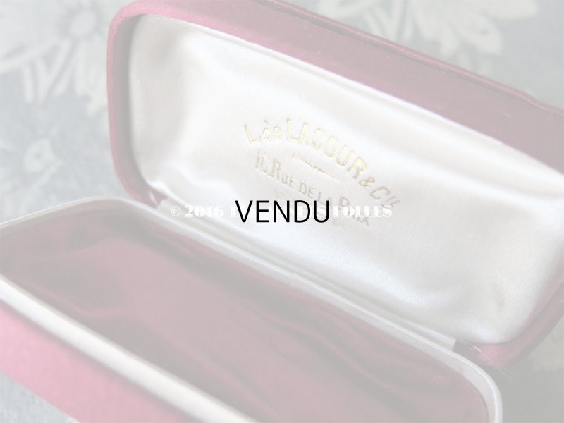 画像6: 19世紀末 アンティーク ジュエリーボックス ボルドー色 シルクサテン地