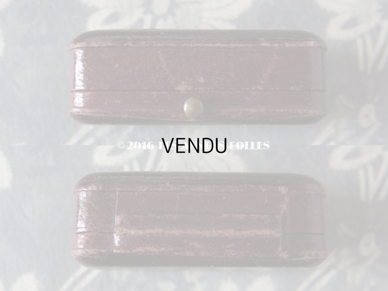 画像7: 19世紀末 アンティーク ジュエリーボックス 本革 モノグラム【 A.D.】 ボルドー