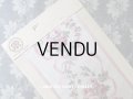 1920年代 アンティーク シルク製リボンのサンプラー  薔薇とリボンのガーランド