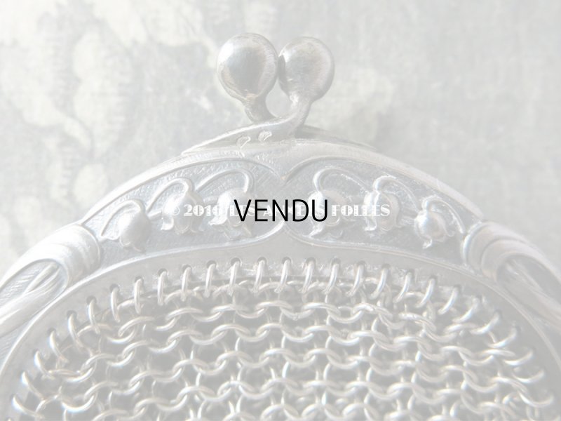 画像7: 1900年代 アンティーク シルバー製 鈴蘭 メタルメッシュのコインケース