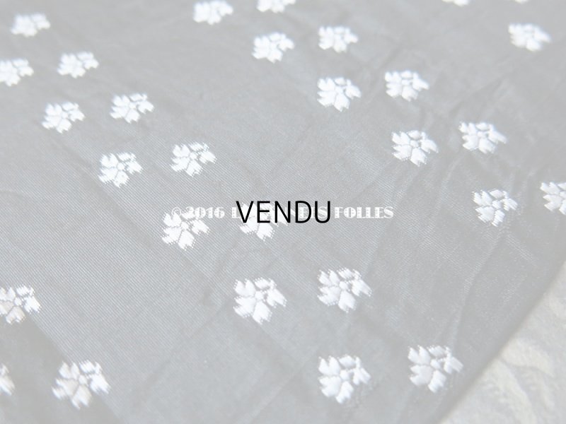 画像5: 19世紀 アンティーク シルク製 幅広 リボン ジャガード織 0.75m 炭黒 花模様