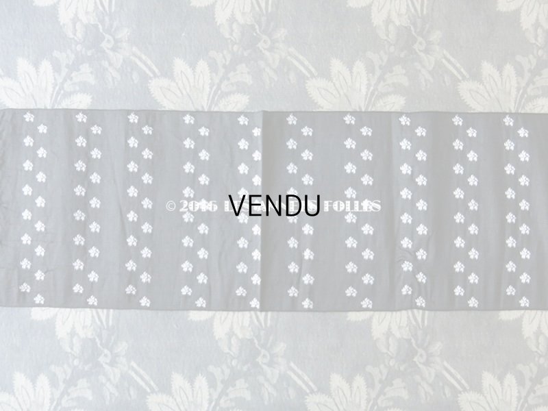 画像3: 19世紀 アンティーク シルク製 幅広 リボン ジャガード織 0.75m 炭黒 花模様