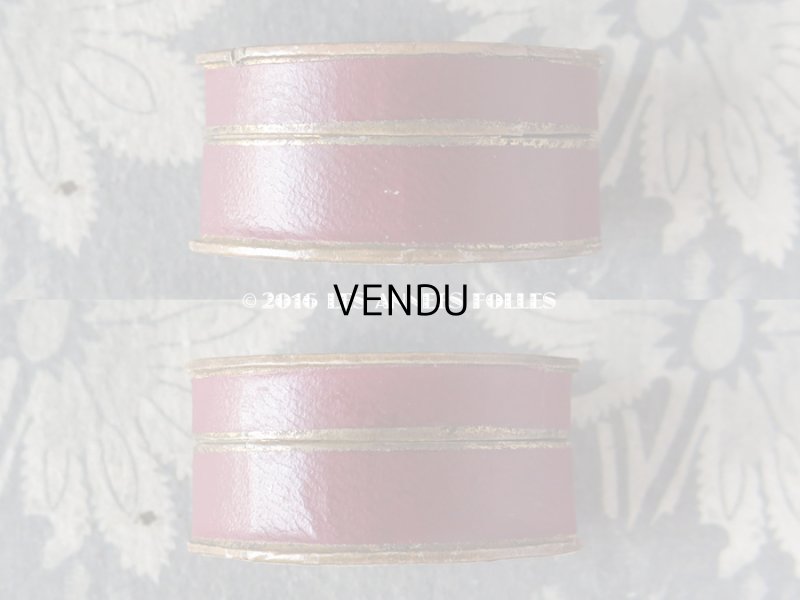 画像4: アンティーク とても小さなジュエリーボックス ボルドー色