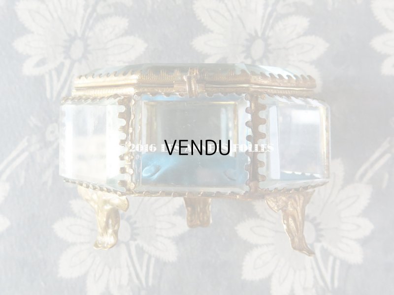 画像8: アンティーク ジュエリーボックス スモーキーブルーのクッション