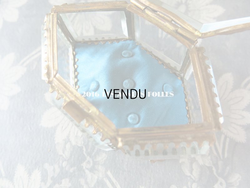 画像7: アンティーク ジュエリーボックス スモーキーブルーのクッション