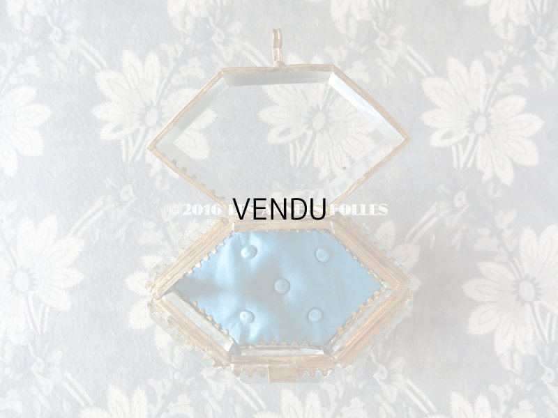 画像6: アンティーク ジュエリーボックス スモーキーブルーのクッション