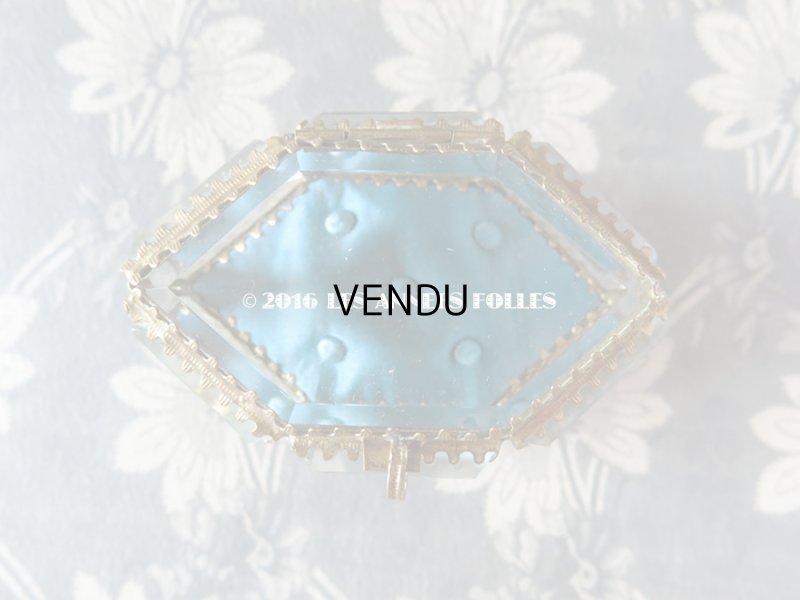 画像4: アンティーク ジュエリーボックス スモーキーブルーのクッション