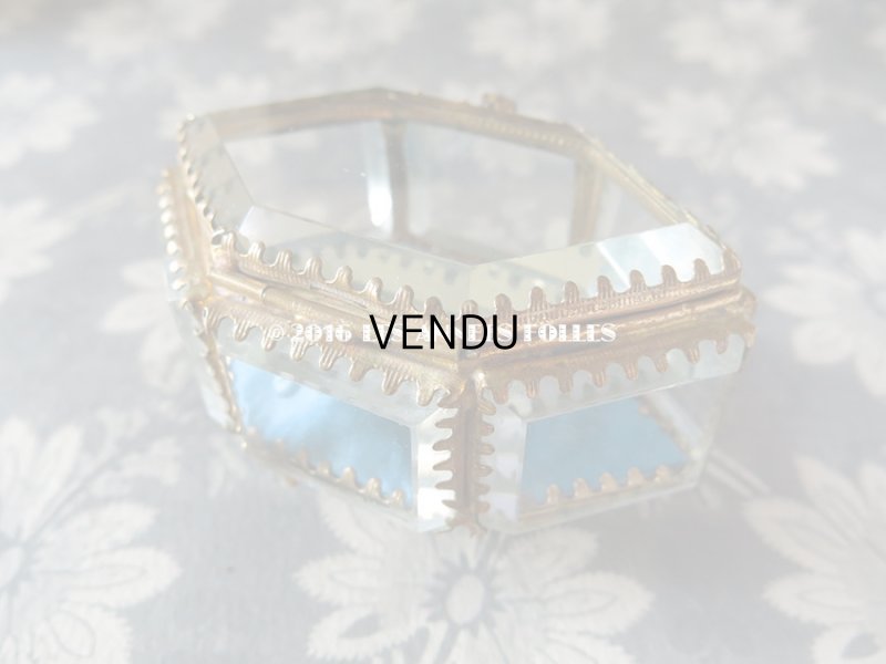 画像10: アンティーク ジュエリーボックス スモーキーブルーのクッション