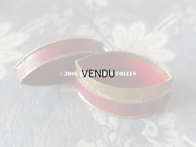 画像6: アンティーク とても小さなジュエリーボックス ボルドー色