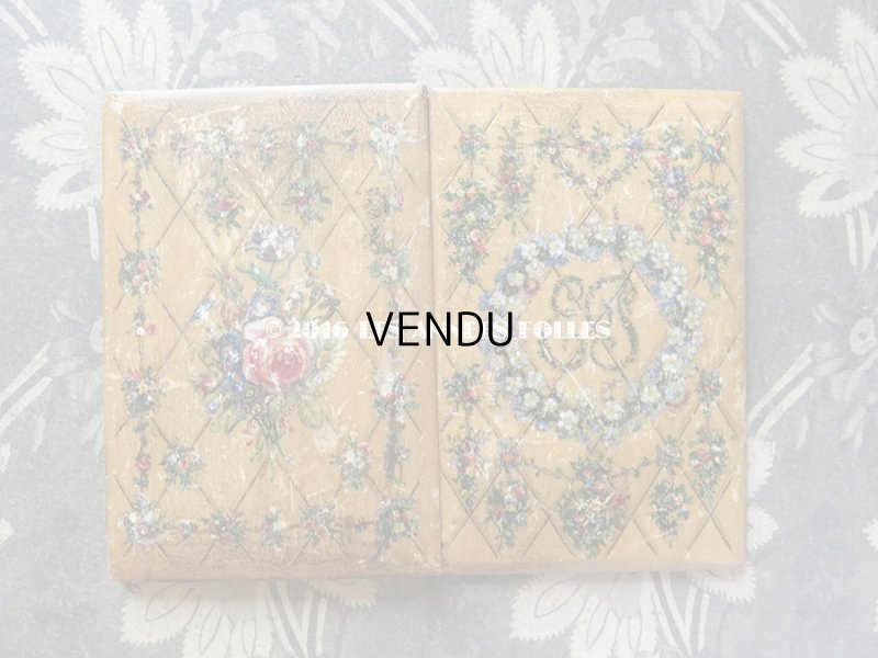 画像6: 19世紀 アンティーク  ニードルケース 薔薇のブーケ＆勿忘草のリース