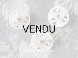 19世紀 アンティーク シェルボタン 花模様　透し彫り 22mm  3ピースのセット
