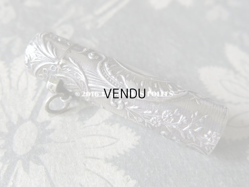 画像4: アンティーク シャトレーヌ 携帯用 シルバー製 パフュームボトル  クリスタルの栓