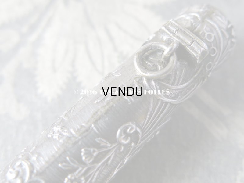 画像8: アンティーク シャトレーヌ 携帯用 シルバー製 パフュームボトル  クリスタルの栓