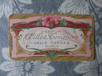 1910年 アンティーク カーネーションのパフュームカード OEILLET TRIANON - GELLE FRERES -