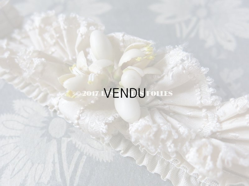 画像4: 19世紀末 アンティーク 花嫁の靴下どめ ワックスフラワー ジャルティエ