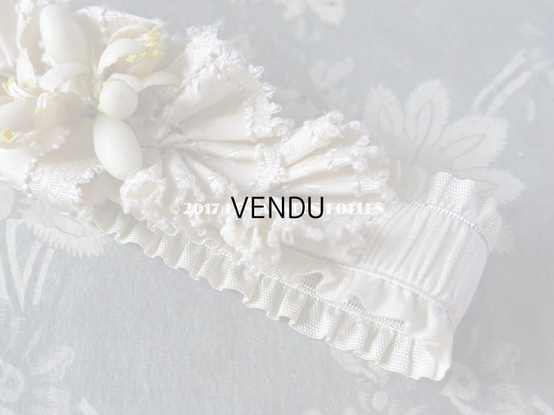 画像5: 19世紀末 アンティーク 花嫁の靴下どめ ワックスフラワー ジャルティエ