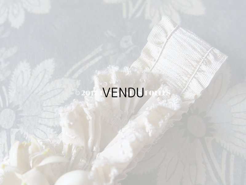 画像6: 19世紀末 アンティーク 花嫁の靴下どめ ワックスフラワー ジャルティエ