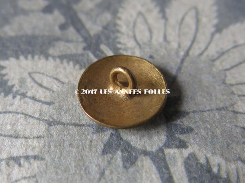画像3: アンティーク エナメル ボタン 薔薇 ハンドペイント グリーン & ゴールドレリーフ 13mm