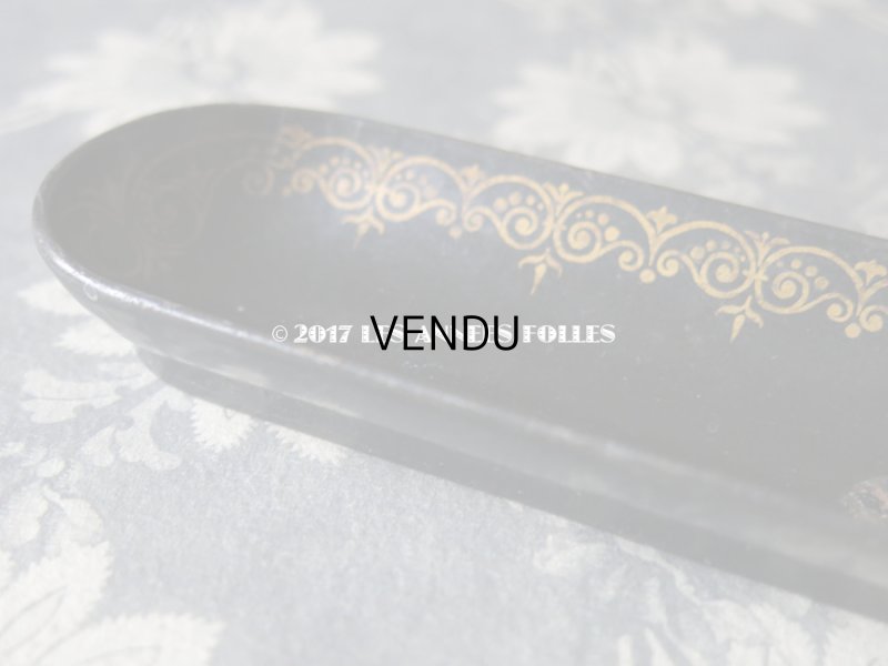 画像7: 19世紀 アンティーク ナポレオン3世 パピエマシェ トレイ ペンケース 