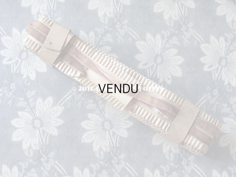 画像11: 19世紀末 未使用 アンティーク シルク製 ベルベット&サテン ダブルフェイスのリボン ピンクベージュ 10m 幅8mm VELOURS SOIE PON 5000 COL 3