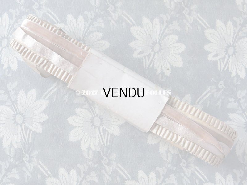 画像3: 19世紀末 未使用 アンティーク シルク製 ベルベット&サテン ダブルフェイスのリボン ピンクベージュ 10m 幅8mm VELOURS SOIE PON 5000 COL 3