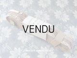 19世紀末 未使用 アンティーク シルク製 ベルベット＆サテン ダブルフェイスのリボン ピンクベージュ 10m 幅8mm VELOURS SOIE PON 5000 COL 3