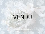 19世紀末 アンティーク 花嫁のブーケ　花模様のレース＆シルク製ジャガード織リボン　ウェディングブーケ