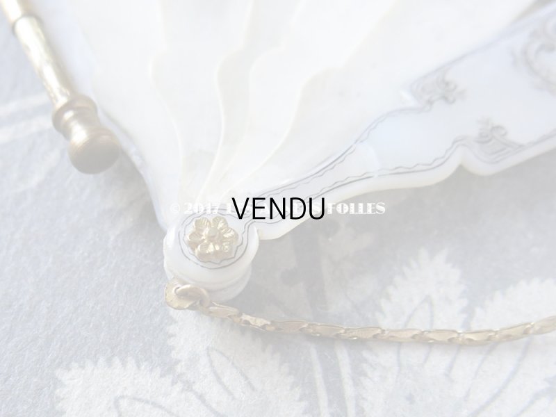 画像5: 19世紀初頭  舞踏会の手帳 ペンシル付 マザーオブパール製 ファン型 CARNET DE BAL カルネ・ド・バル