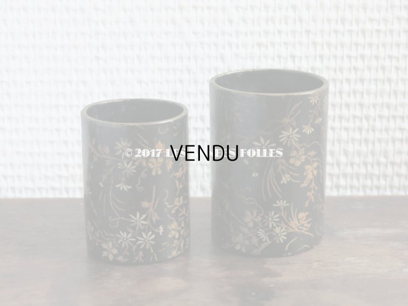 画像6: 19世紀 アンティーク ナポレオン3世 パピエマシェ 花模様のゴブレ S