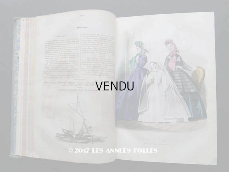 画像1: 1864年 アンティーク 本 版画付き モード新聞 JOURNAL DES DEMOISELLES