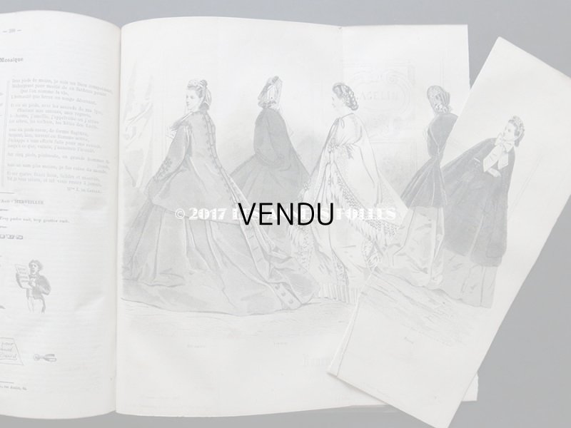 画像10: 1864年 アンティーク 本 版画付き モード新聞 JOURNAL DES DEMOISELLES