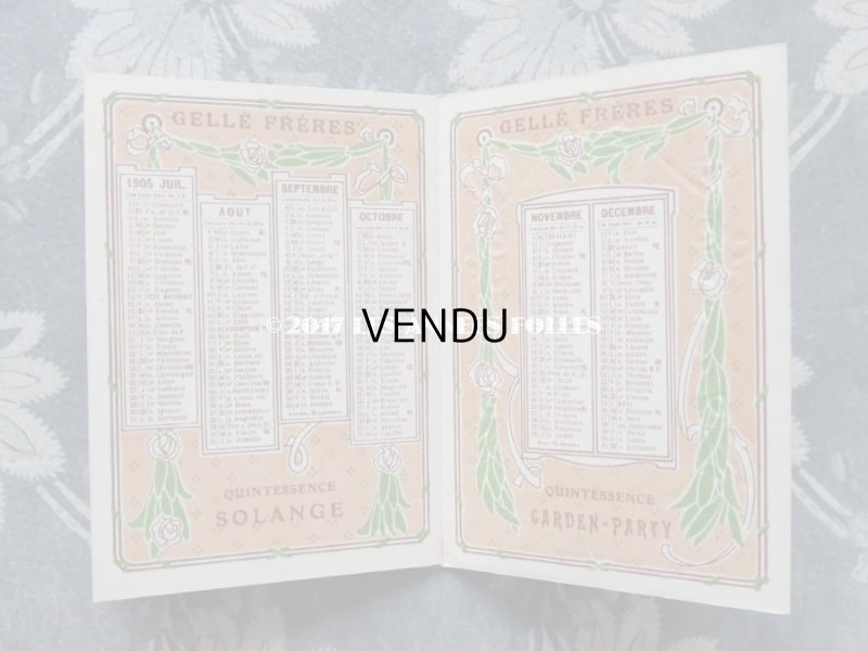 画像6: 1905年 アンティーク カレンダー手帳  - GELLE FRERES -