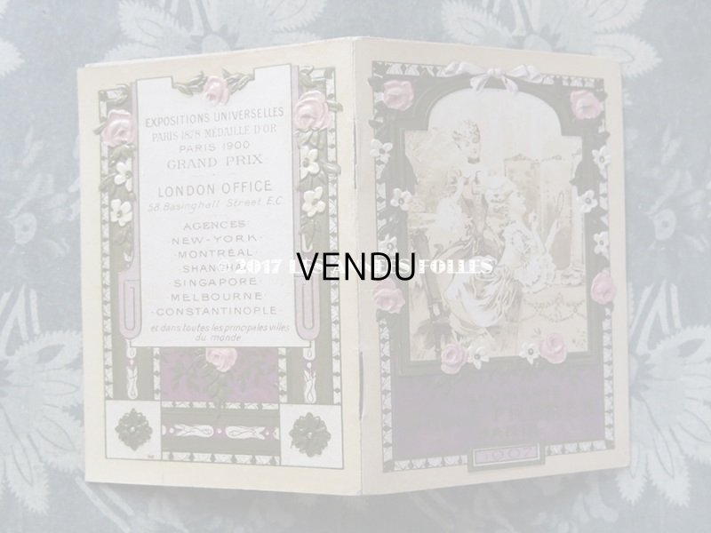 画像3: 1907年 アンティーク カレンダー手帳  - GELLE FRERES -