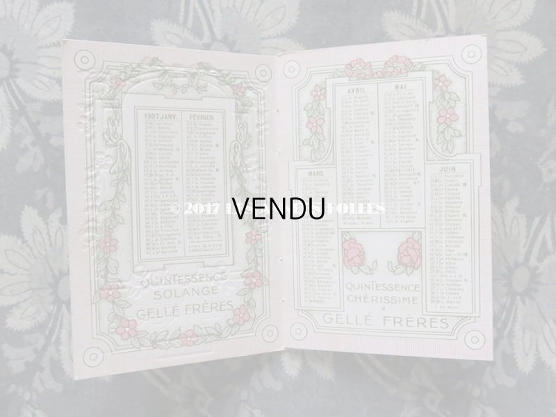 画像4: 1907年 アンティーク カレンダー手帳  - GELLE FRERES -