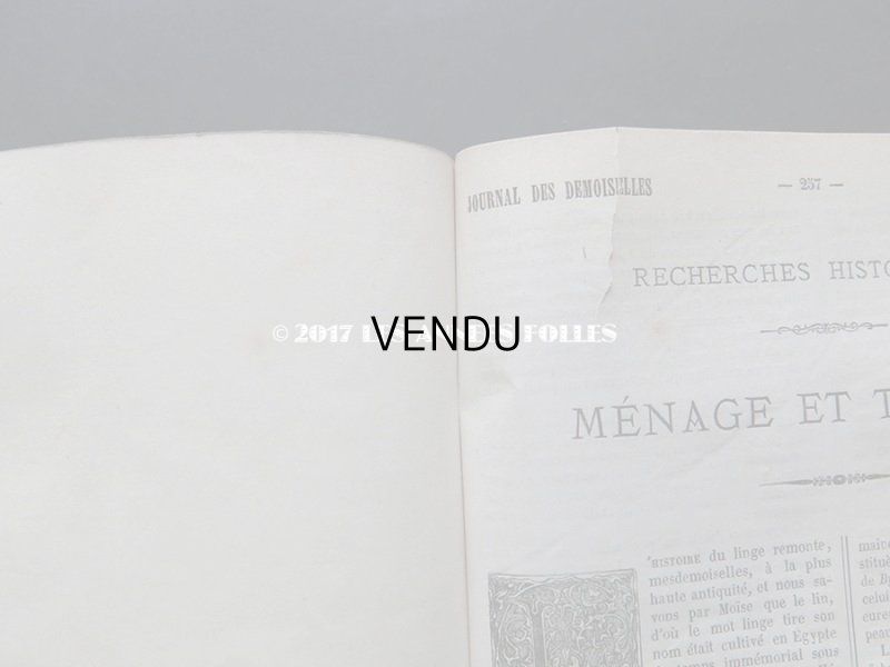 画像12: 1864年 アンティーク 本 版画付き モード新聞 JOURNAL DES DEMOISELLES