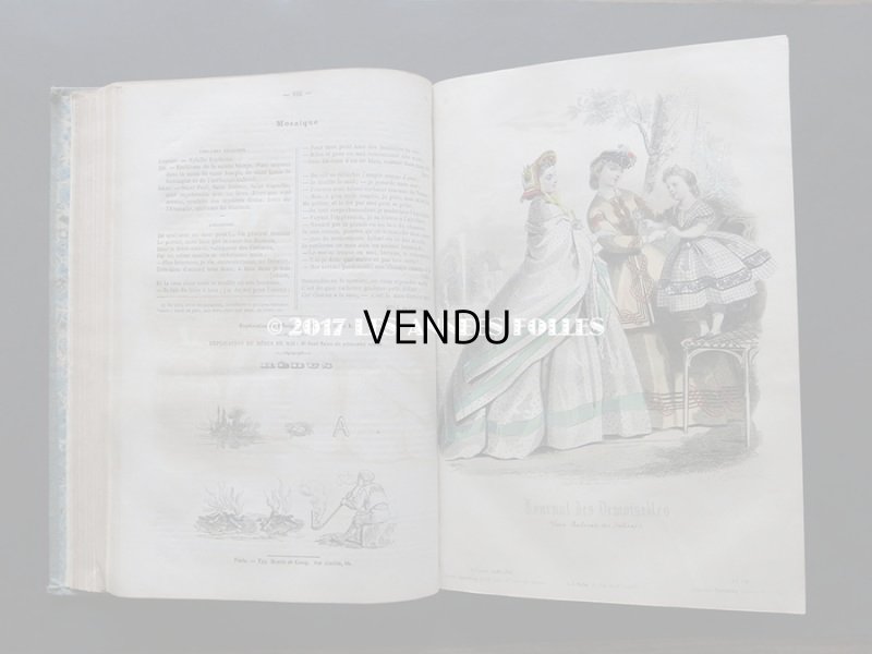 画像8: 1864年 アンティーク 本 版画付き モード新聞 JOURNAL DES DEMOISELLES