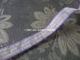 画像3: 19世紀末 アンティーク  シルク製 リボン ストライプ 紫の縁取り 12mm幅 1.75m (3)