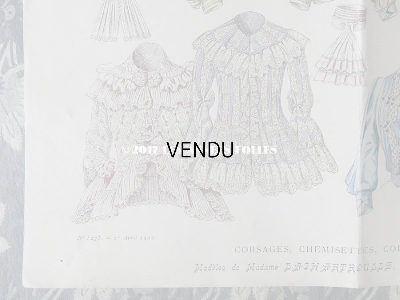 画像5: 1902年 アンティーク モード版画 モード新聞 JOURNAL DES DEMOISELLES ET PETIT COURRIER DES DAMES