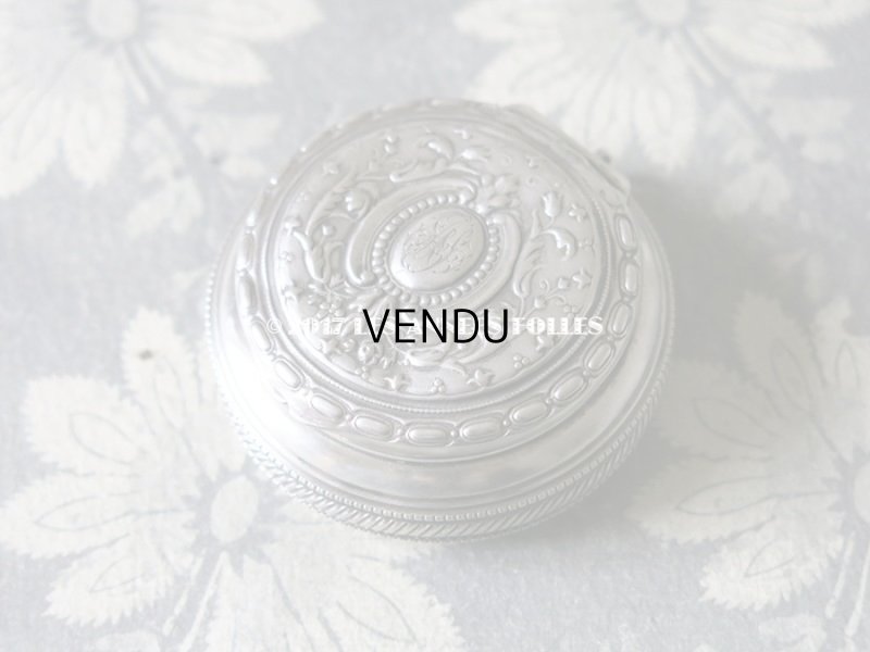 画像4: 1900年代 アンティーク シルバー製 パウダーケース モノグラム