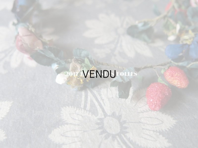 画像11: アンティーク 吹きガラス製の苺 & 草花のヘッドリース　ウェディング 結婚式 ティアラ