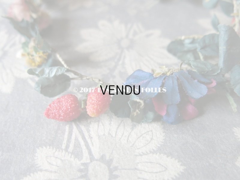 画像10: アンティーク 吹きガラス製の苺 & 草花のヘッドリース　ウェディング 結婚式 ティアラ