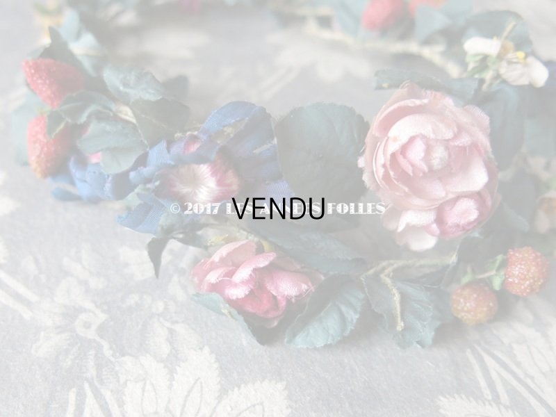 画像5: アンティーク 吹きガラス製の苺 & 草花のヘッドリース ウェディング 結婚式 ティアラ