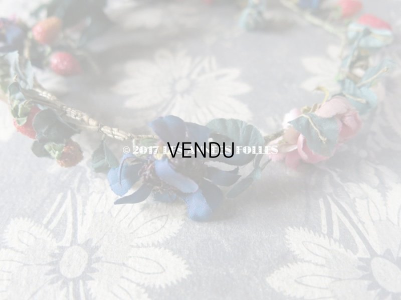 画像4: アンティーク 吹きガラス製の苺 & 草花のヘッドリース　ウェディング 結婚式 ティアラ