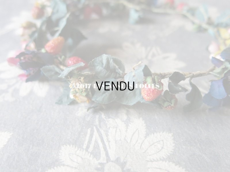 画像5: アンティーク 吹きガラス製の苺 & 草花のヘッドリース　ウェディング 結婚式 ティアラ