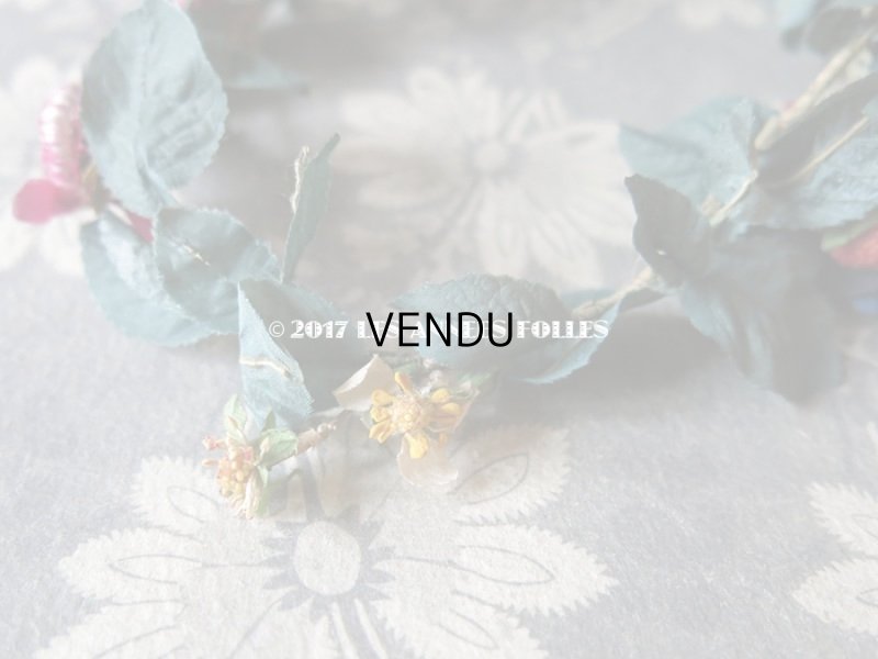 画像7: アンティーク 吹きガラス製の苺 & 草花のヘッドリース ウェディング 結婚式 ティアラ