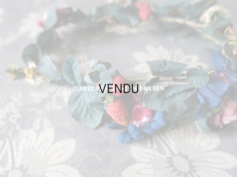 画像6: アンティーク 吹きガラス製の苺 & 草花のヘッドリース ウェディング 結婚式 ティアラ