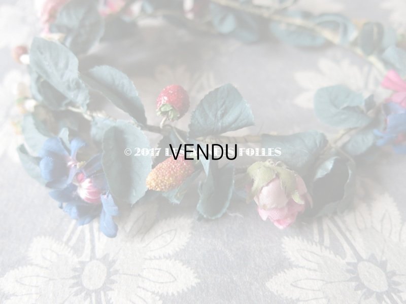 画像9: アンティーク 吹きガラス製の苺 & 草花のヘッドリース ウェディング 結婚式 ティアラ