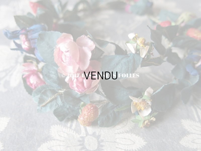 画像4: アンティーク 吹きガラス製の苺 & 草花のヘッドリース ウェディング 結婚式 ティアラ