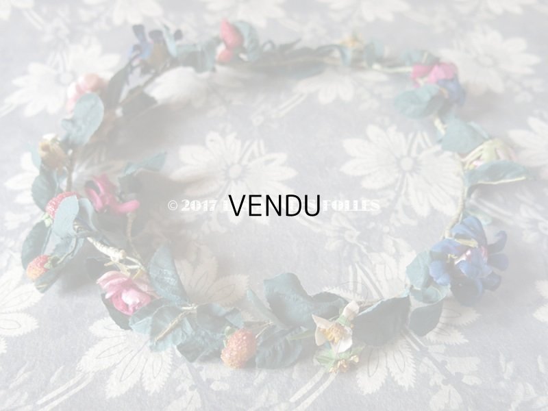 画像3: アンティーク 吹きガラス製の苺 & 草花のヘッドリース ウェディング 結婚式 ティアラ